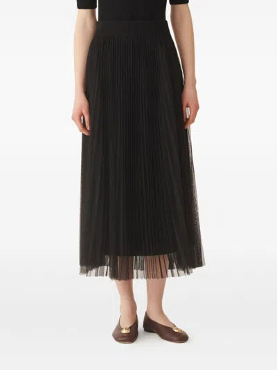 Fabiana Filippi Pleated Midi Skirt In Black