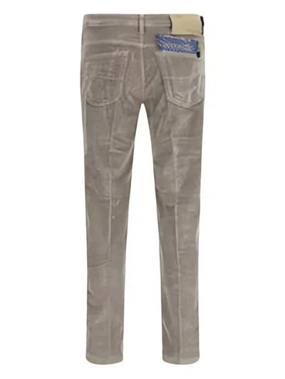 Jacob Cohen Five-pocket Corduroy Trousers In Gray