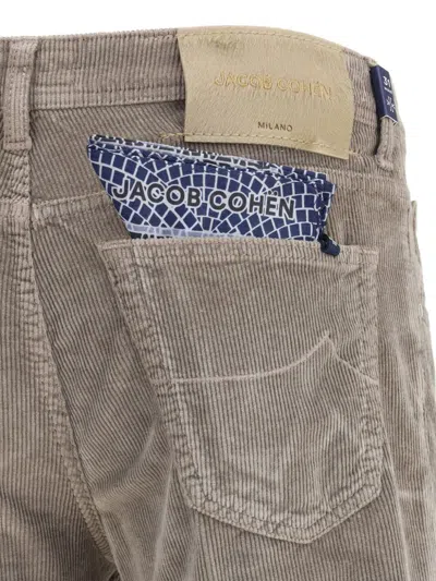 Jacob Cohen Five-pocket Corduroy Trousers In Gray