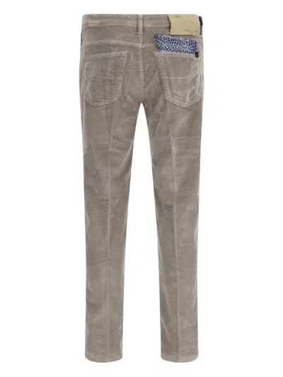 Jacob Cohen Five-pocket Corduroy Trousers In Gray
