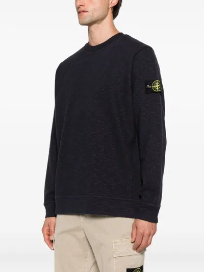 Stone Island Patch-pocket Cotton Sweatshirt In Black