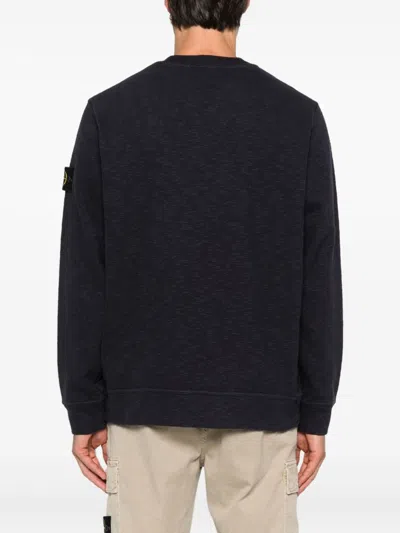 Stone Island Patch-pocket Cotton Sweatshirt In Black