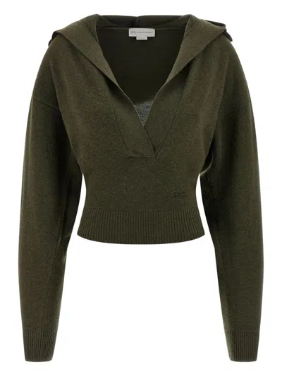Stella Mccartney Hooded Sweater Sweaters And Cardigans Green In Green
