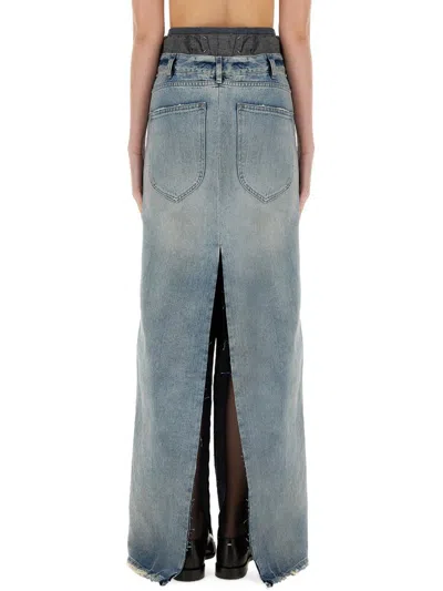 Maison Margiela Anonymity Of The Lining Denim Maxi Skirt In Blue