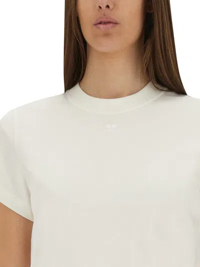 Courrèges Reedition Contrast Cotton T-shirt In White
