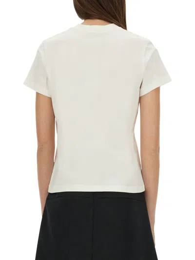 Courrèges Reedition Contrast Cotton T-shirt In White