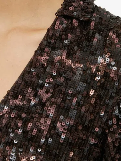 Samsoe & Samsoe Sequin-embellishment Mini Dress In Brown
