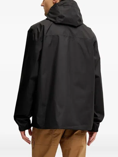 Helly Hansen Logo-sleeve Hooded Jacket In Black