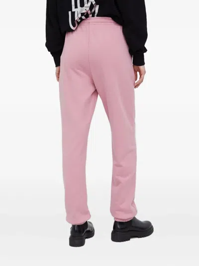 Mc2 Saint Barth Cuffed Slogan-print Track Pants In Pink