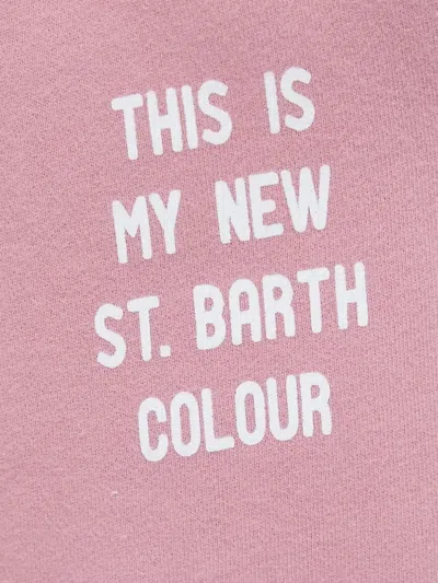 Mc2 Saint Barth Cuffed Slogan-print Track Pants In Pink
