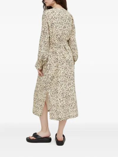 Drykorn Aidana Belted Print Midi Dress In Black