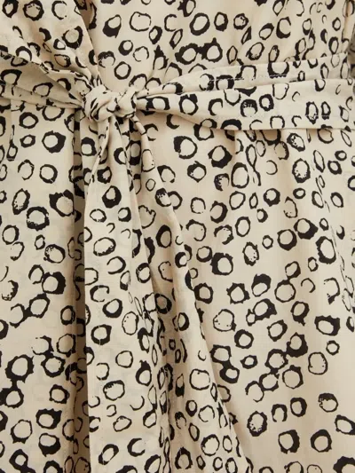 Drykorn Aidana Belted Print Midi Dress In Black