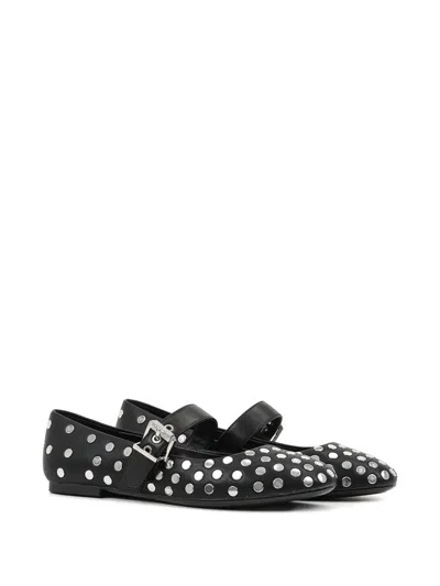Karl Lagerfeld Karo Mirror Studs Ballet Flats In Black