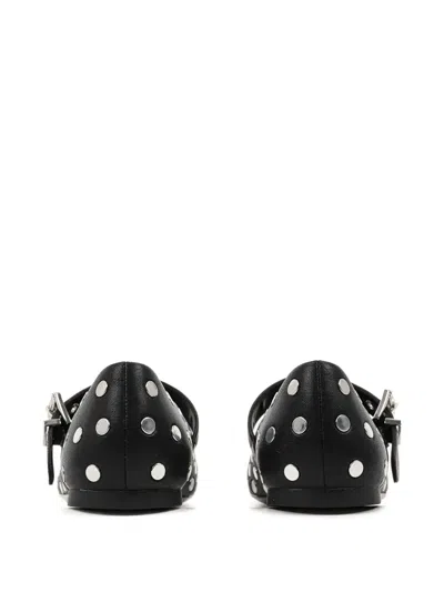 Karl Lagerfeld Karo Mirror Studs Ballet Flats In Black