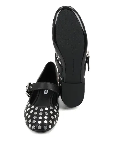 Karl Lagerfeld Karo Mirror Studs Ballet Flats In Black