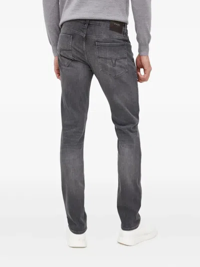 Joop Leather-patch Jeans In Gray
