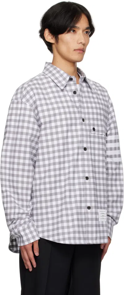 Thom Browne Gingham-pattern Shirt In Gray