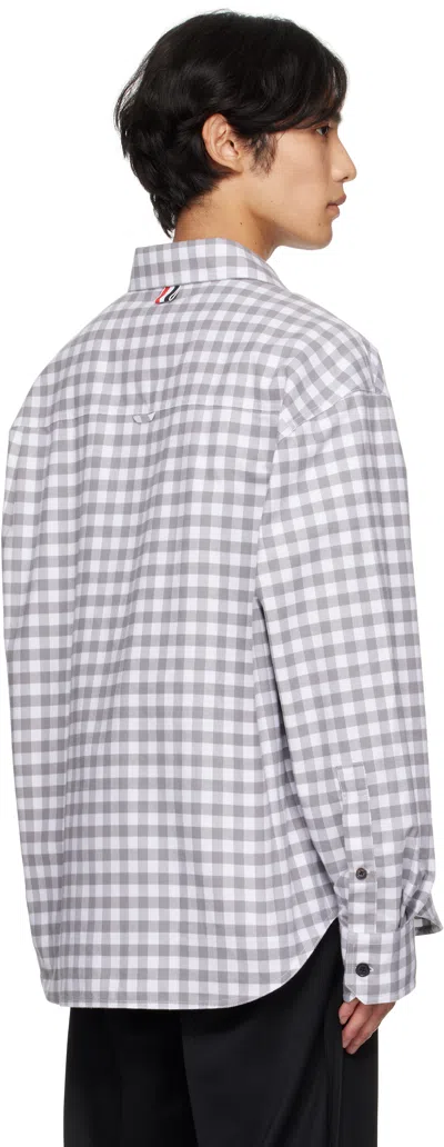 Thom Browne Gingham-pattern Shirt In Gray