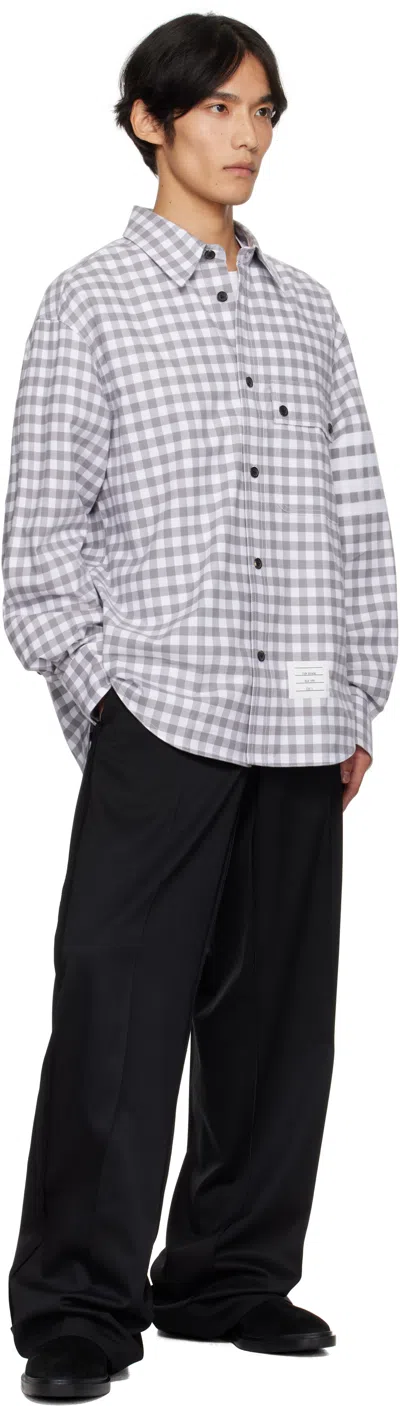 Thom Browne Gingham-pattern Shirt In Gray