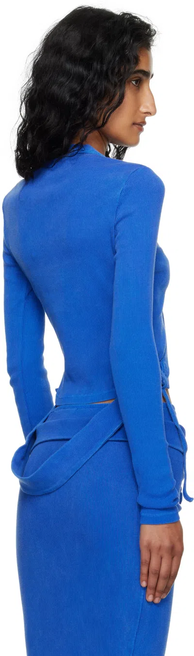 Ottolinger ブルー Double Closure リブ カーディガン In Blue