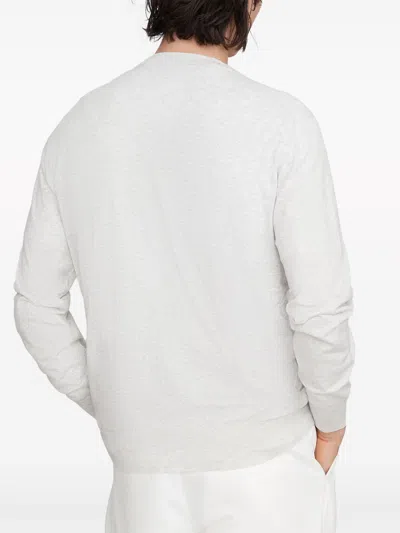 Brunello Cucinelli Light Grey Textured Sweater In Gray
