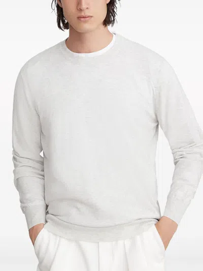 Brunello Cucinelli Light Grey Textured Sweater In Gray