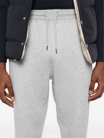 Brunello Cucinelli Straight Leg Cotton Blend Sweatpants In Gray