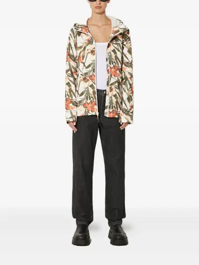 花卉印花连帽夹克