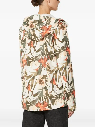 花卉印花连帽夹克