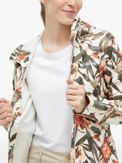 花卉印花连帽夹克