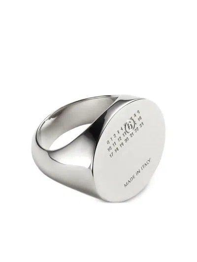 Mm6 Maison Margiela Numeric Signet Ring In Black