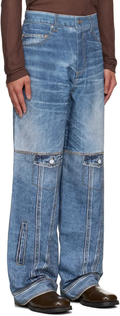 Andersson Bell Patchwork Panelled Jeans In Blue