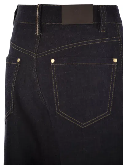 Brunello Cucinelli Denim Wide Jeans In Black