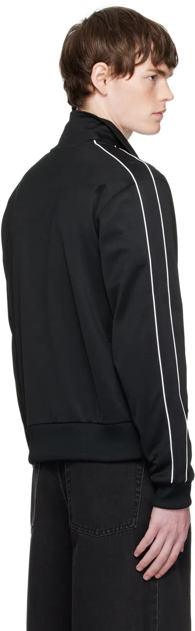 Lacoste Paris Piqué Zip-up Track Jacket In Black