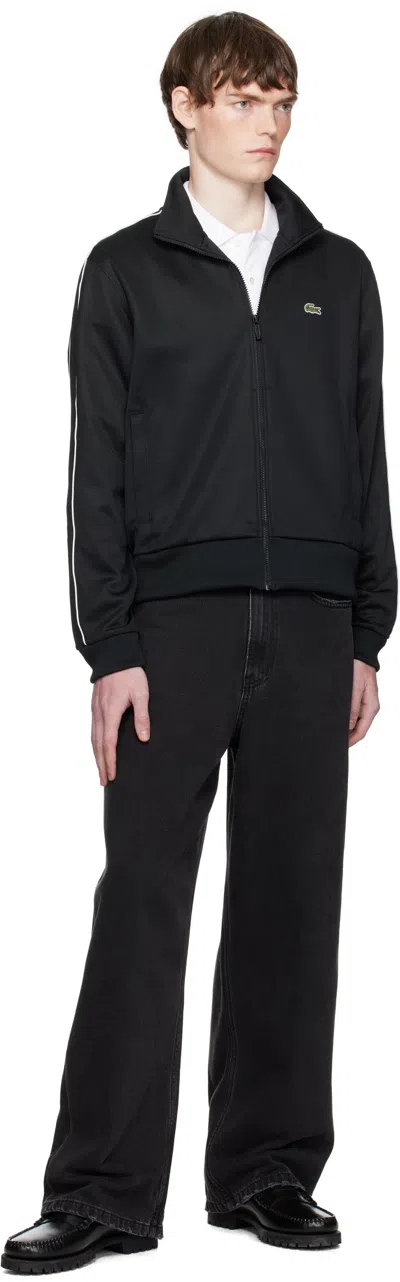 Lacoste Paris Piqué Zip-up Track Jacket In Black