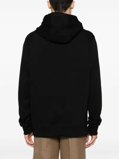 Burberry Organic Cotton Sweatshirt With Frontal Logo In Black