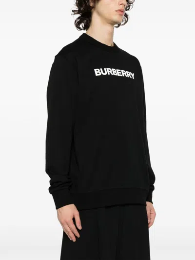 Burberry Burlow Logo Cotton Jersey Sweatshirt In Black