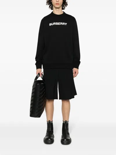 Burberry Burlow Logo Cotton Jersey Sweatshirt In Black
