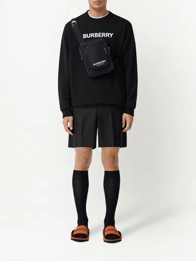 Burberry Burlow Logo Cotton Jersey Sweatshirt In Black