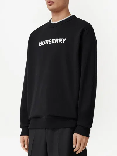 Burberry Burlow Logo Cotton Jersey Sweatshirt In Black
