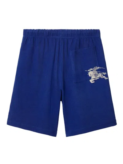 Burberry Men Cotton Bermuda Shorts In Blue