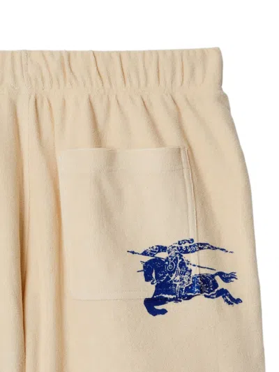 Burberry Relaxed-fit Cotton Shorts With Drawstring Waistband In Neutral