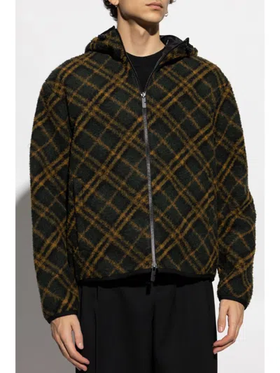 Burberry Reversible Hooded Checked Jacket In Brown