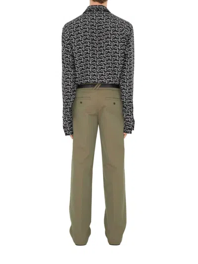 Burberry Straight-leg Cotton Trousers In Green