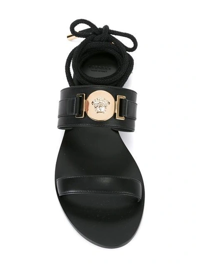 Shop Versace - Medusa Lace Fastening Sandals
