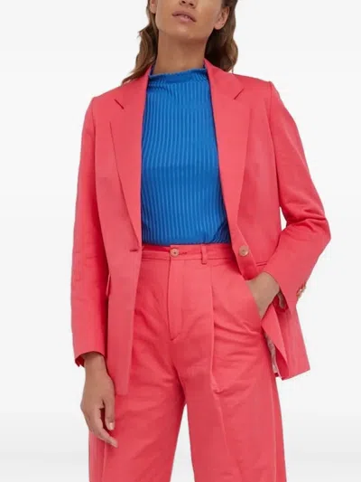 Drykorn Single-breasted Button Suit Jacket In Red