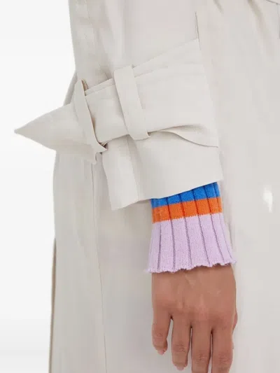 Drykorn Belted Tie-cuff Trench Coat In White