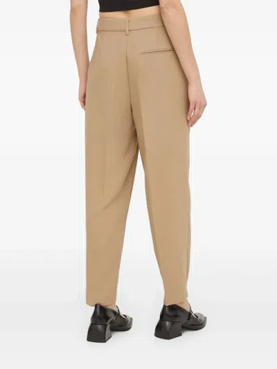 Bruuns Bazaar Pleated High-waisted Trousers In Brown