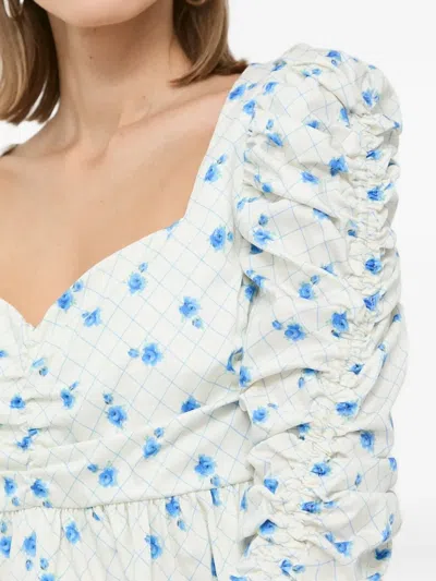 Notes Du Nord Floral-print Puff-sleeve Top In Multi