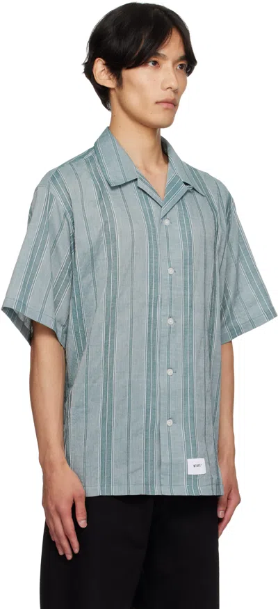 Wtaps Striped Shirt In Green